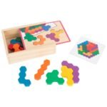 Lojë edukative me puzzle gjashtëkëndësh prej druri