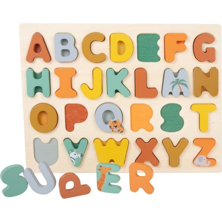 Puzzle alfabeti prej druri “Safari” për fëmijë