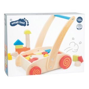 Kutia origjinale e baby walker prej druri me kuba