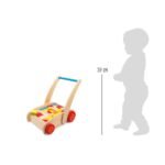 Përmasat e baby walker prej druri për fëmijë