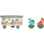 Detaj i kutisë muzikore Dino me figura prej druri
