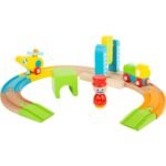 Set treni prej druri me shina për fëmijë
