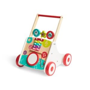 Baby walker me muzikë Hape – walker për bebe prej druri me aktivitete muzikore