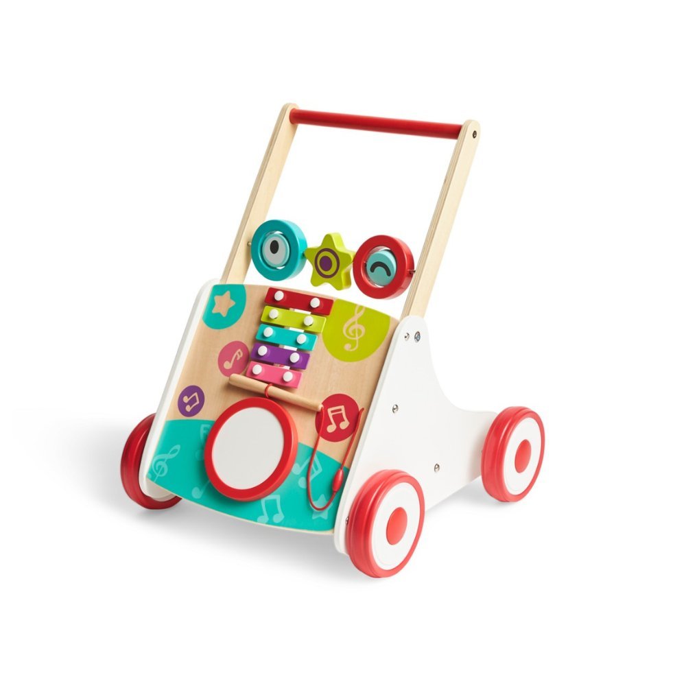 Baby walker me muzikë Hape – walker për bebe prej druri me aktivitete muzikore