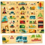 Puzzle domino për fëmijë me mjete transporti (Headu) - Figura 2