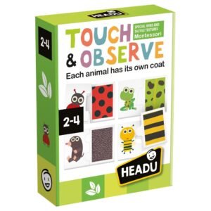 Puzzle sensory për fëmijë me tekstura dhe figura kafshësh për zhvillim shqisor