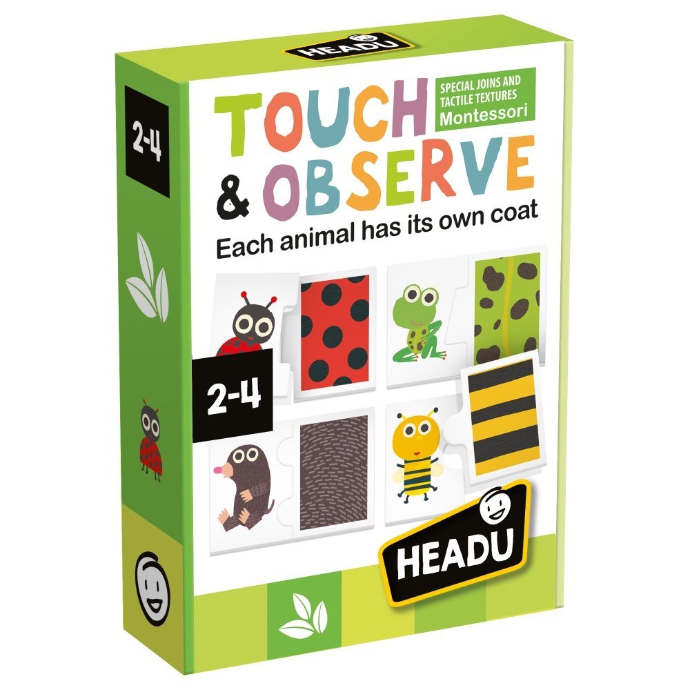 Puzzle sensory për fëmijë me tekstura dhe figura kafshësh për zhvillim shqisor