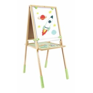 Tabelë vizatimi për fëmijë Hape me easel druri dhe shkumësa