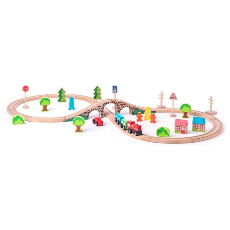 Set treni prej druri me shina në formë tetëshe