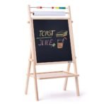Tabelë magnetike dyanëshe prej druri me rrotull letre