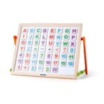Tabelë edukative me shkronja dhe numra magnetikë