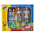 Paketimi origjinal i Setit Kukullash Familja Woodyland me 4 kukulla, 2 qenushë dhe aksesorë.
