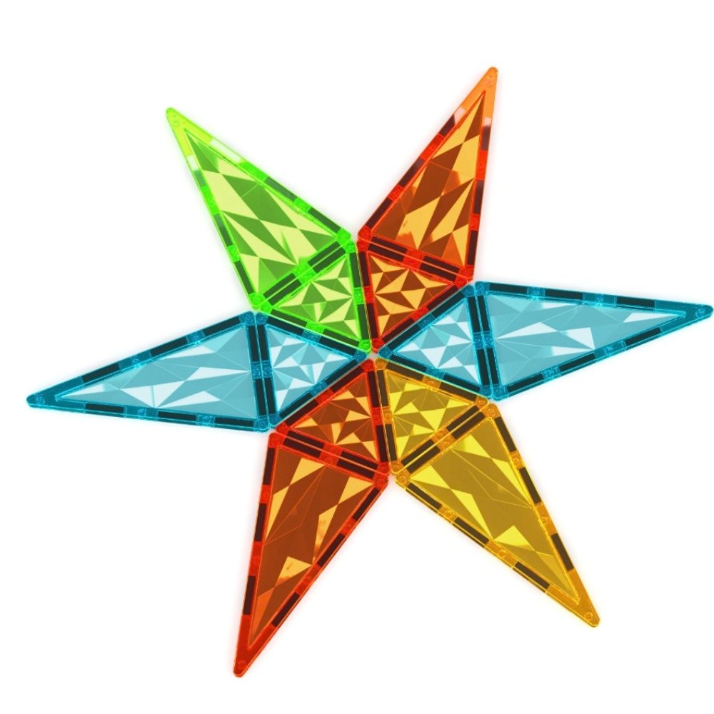 Set me pllaka magnetike Geomag - ndërtim në formë ylli
