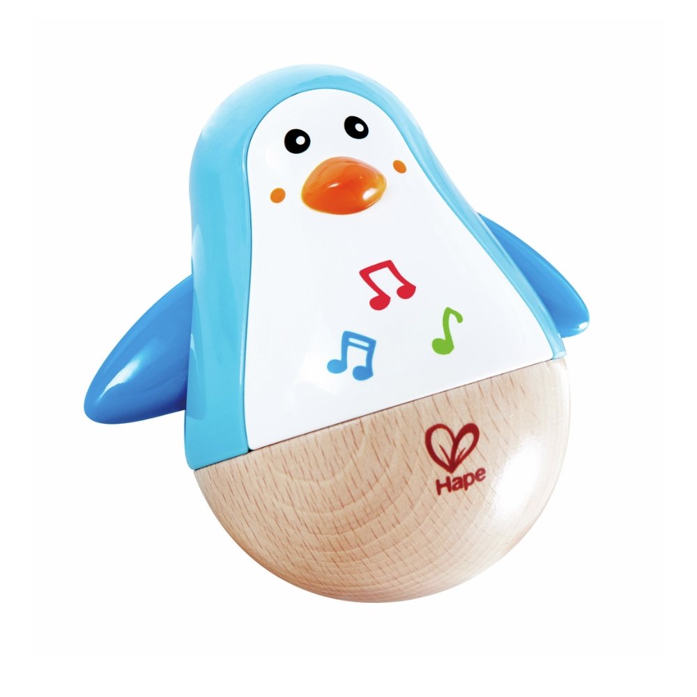 Pinguin muzikor lëkundës Hape me bazë prej druri