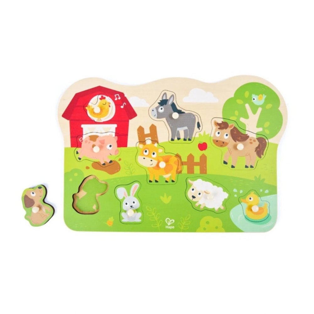 Puzzle druri me kafshët e fermës - 10 pjesë