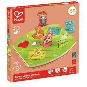 Paketimi i puzzle druri me tingujt e kafshëve të fermës Hape