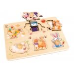 Puzzle druri me kafshët e fermës - 12 pjesë