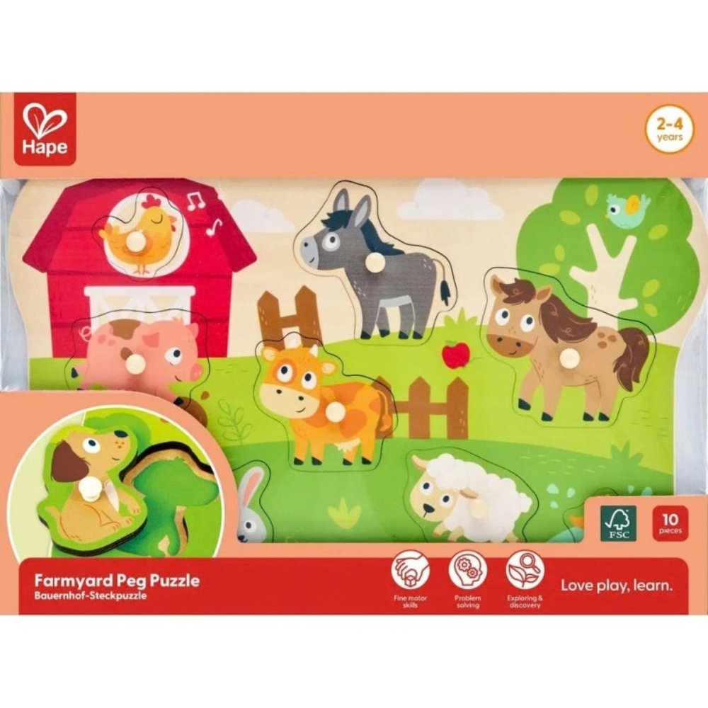 Paketimi i puzzle druri me kafshët e fermës Hape