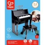 Set piano elektrike prej druri me karrige Hape në paketim