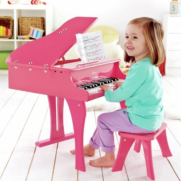 Piano e madhe prej druri me karrige – 30 taste – Rozë thumbnail 5