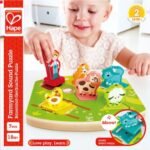 Puzzle me tingujt e kafshëve të fermës Hape në paketim